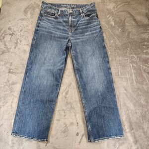 American Eagle Jeans Womens 14 Blue Curvy Stovepipe Wide Leg Baggy 90s